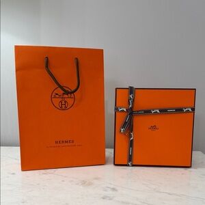 Hermes Orange Storage Box with Shopping Bag